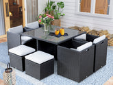 CAICOS Rattan Outdoor Dining Set 9PCS