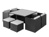 CAICOS Rattan Outdoor Dining Set 9PCS