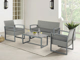 HATTON Metal Outdoor Sofa Set 4PCS - GREY