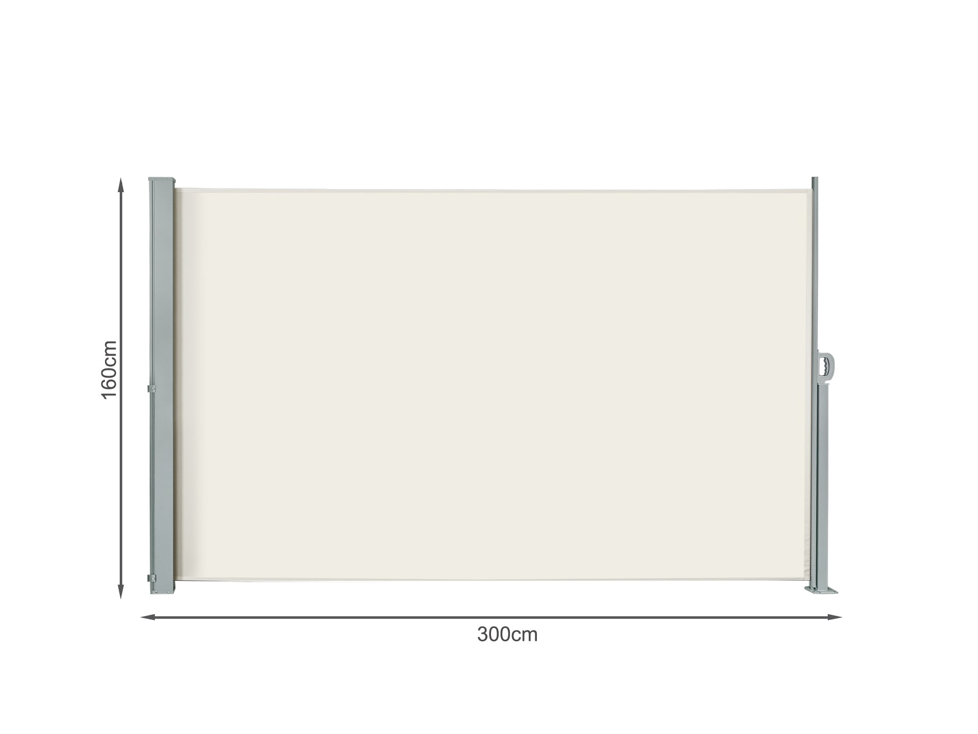 TOUGHOUT 1.6m x 3m Retractable Side Awning Screen Shade