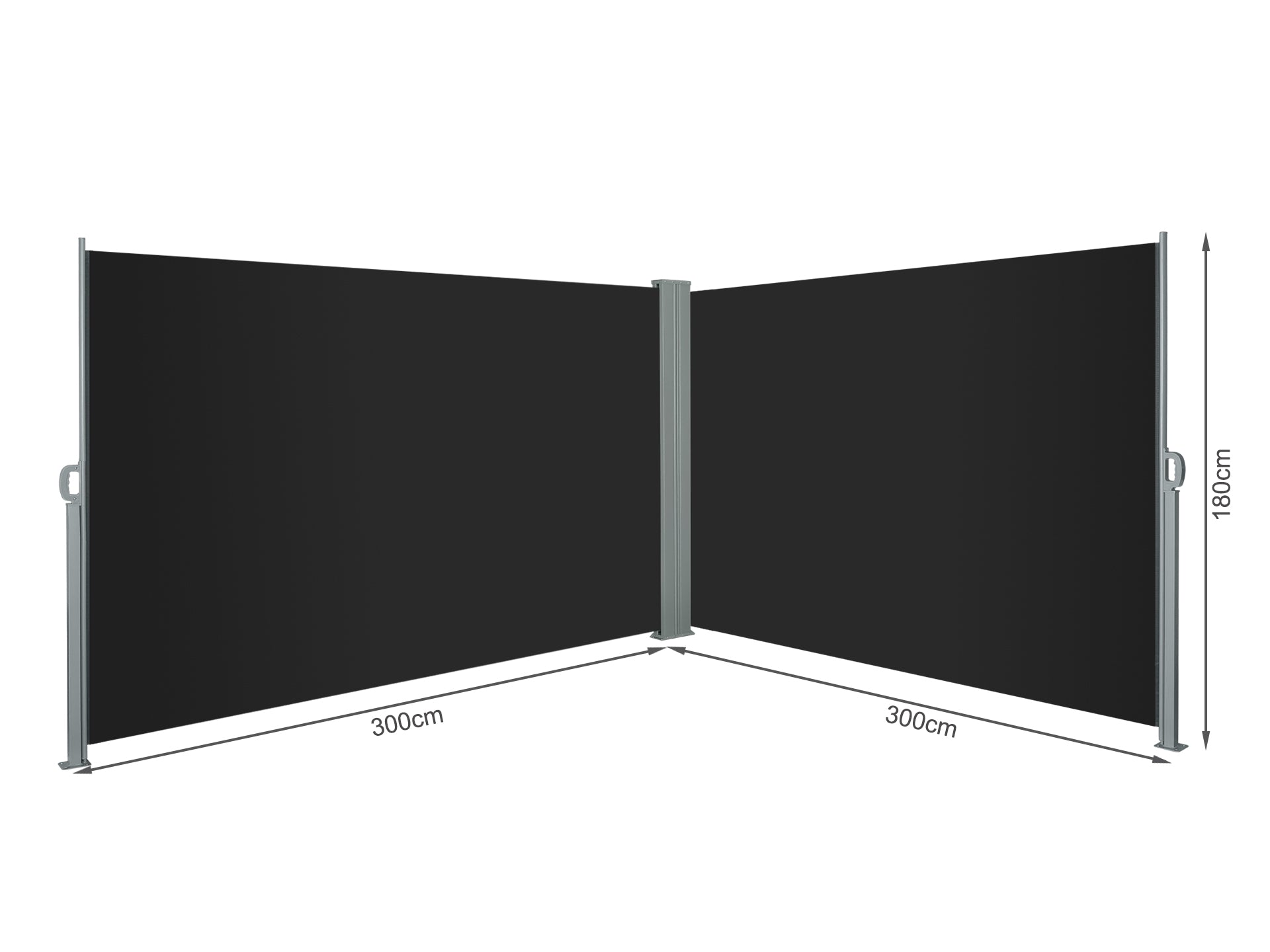 TOUGHOUT 1.8m x 3m Double Retractable Side Awning Screen Shade