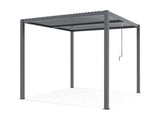TOUGHOUT Manual Louvre Roof Aluminium Pergola 3m x 3m - Charcoal Grey