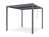 TOUGHOUT Manual Louvre Roof Aluminium Pergola 3m x 3m - Charcoal Grey