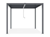 TOUGHOUT Manual Louvre Roof Aluminium Pergola 3m x 3m - Charcoal Grey