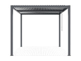 TOUGHOUT Manual Louvre Roof Aluminium Pergola 3m x 3m - Charcoal Grey