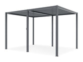 TOUGHOUT Manual Louvre Roof Aluminium Pergola 4m x 3m - Charcoal Grey