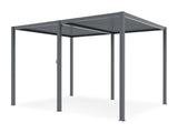 TOUGHOUT Manual Louvre Roof Aluminium Pergola 4m x 3m - Charcoal Grey