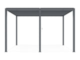 TOUGHOUT Manual Louvre Roof Aluminium Pergola 4m x 3m - Charcoal Grey