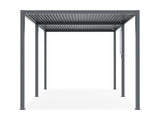 TOUGHOUT Manual Louvre Roof Aluminium Pergola 4m x 3m - Charcoal Grey