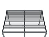 TOUGHOUT Manual Louvre Roof Aluminium Pergola 4m x 3m - Charcoal Grey