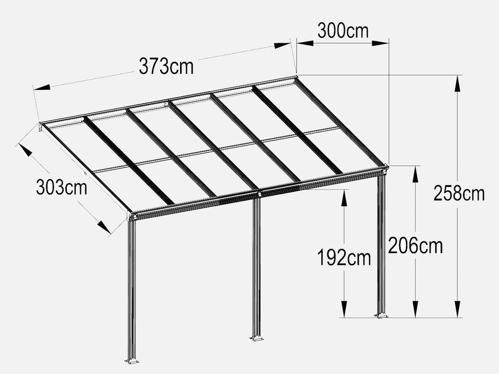 Patio Canopy Roof 3.7M x 3M