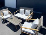 Thasos 4 Piece Outdoor Sofa Set - Light Grey