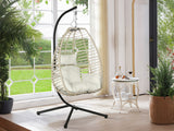Aegina Outdoor Hanging Egg Chair - Natural + Cream