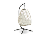 Aegina Outdoor Hanging Egg Chair - Natural + Cream