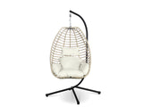 Aegina Outdoor Hanging Egg Chair - Natural + Cream
