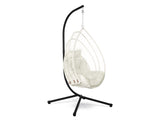 Chios Outdoor Hanging Egg Chair - Natural + White