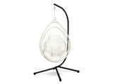 Chios Outdoor Hanging Egg Chair - Natural + White