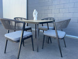 Caldey 5 Piece Outdoor Dining Set - Grey