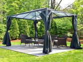 TOUGHOUT Patio Gazebo Aluminium Gazebo with Mosquito Netting 4x3M