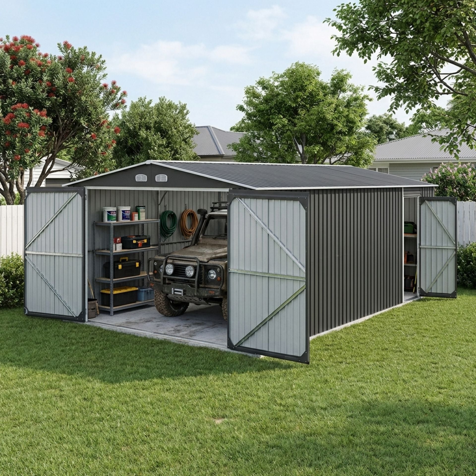 TOUGHOUT Car Garage Workshop 6.02M x 3.86M x 2.37M