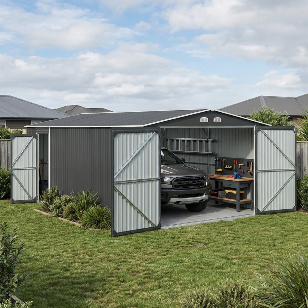 TOUGHOUT Car Garage Workshop 6.02M x 3.86M x 2.37M