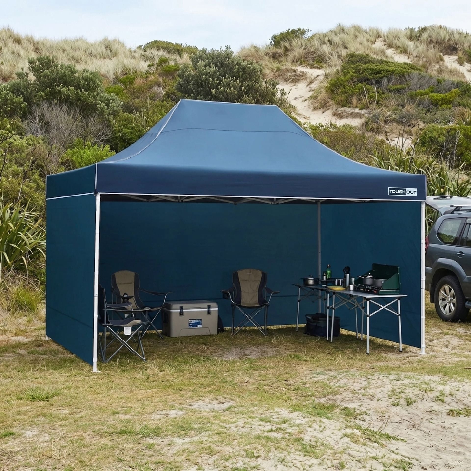 TOUGHOUT Thunderstorm Gazebo 3x4.5M - Navy