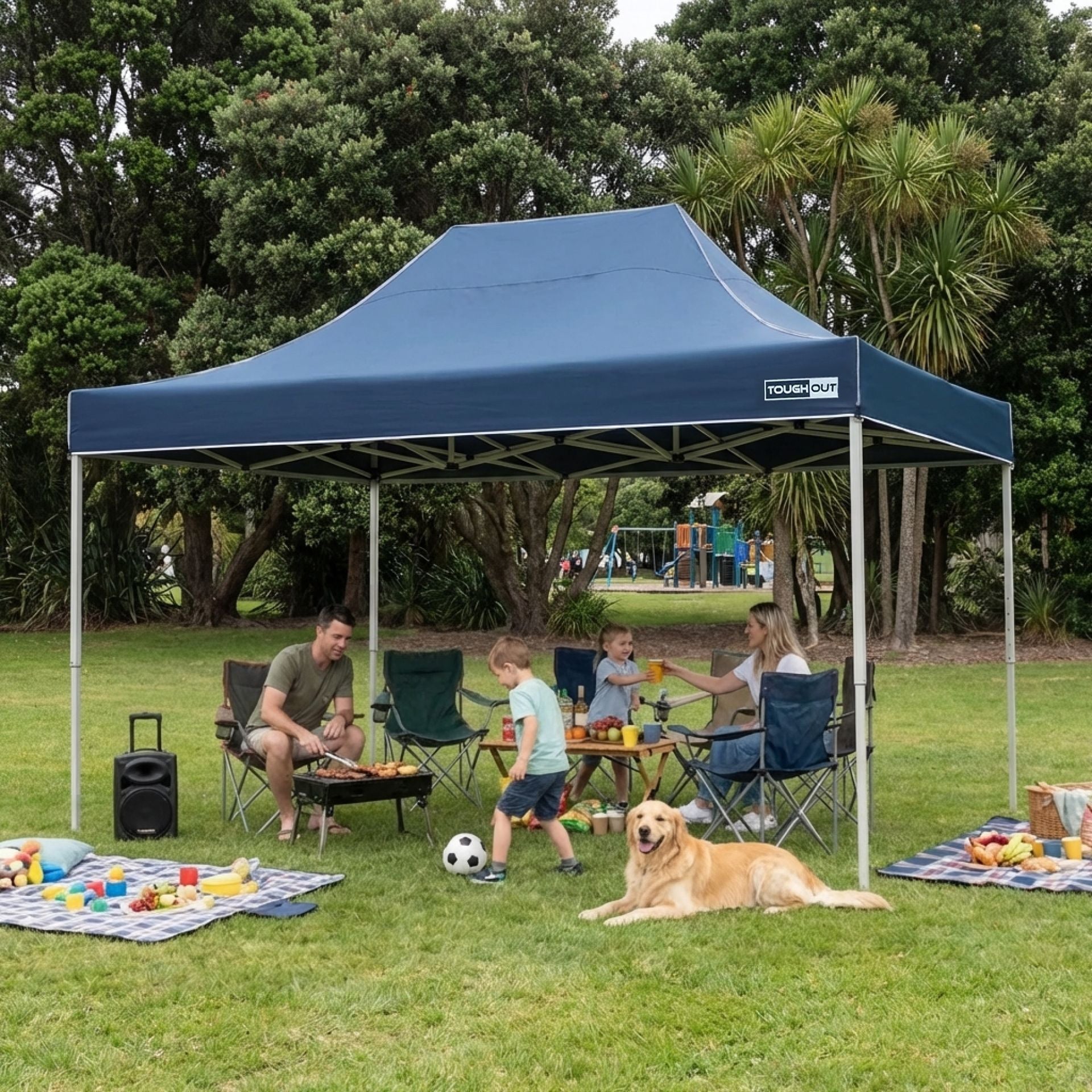 TOUGHOUT Thunderstorm Gazebo 3x4.5M - Navy
