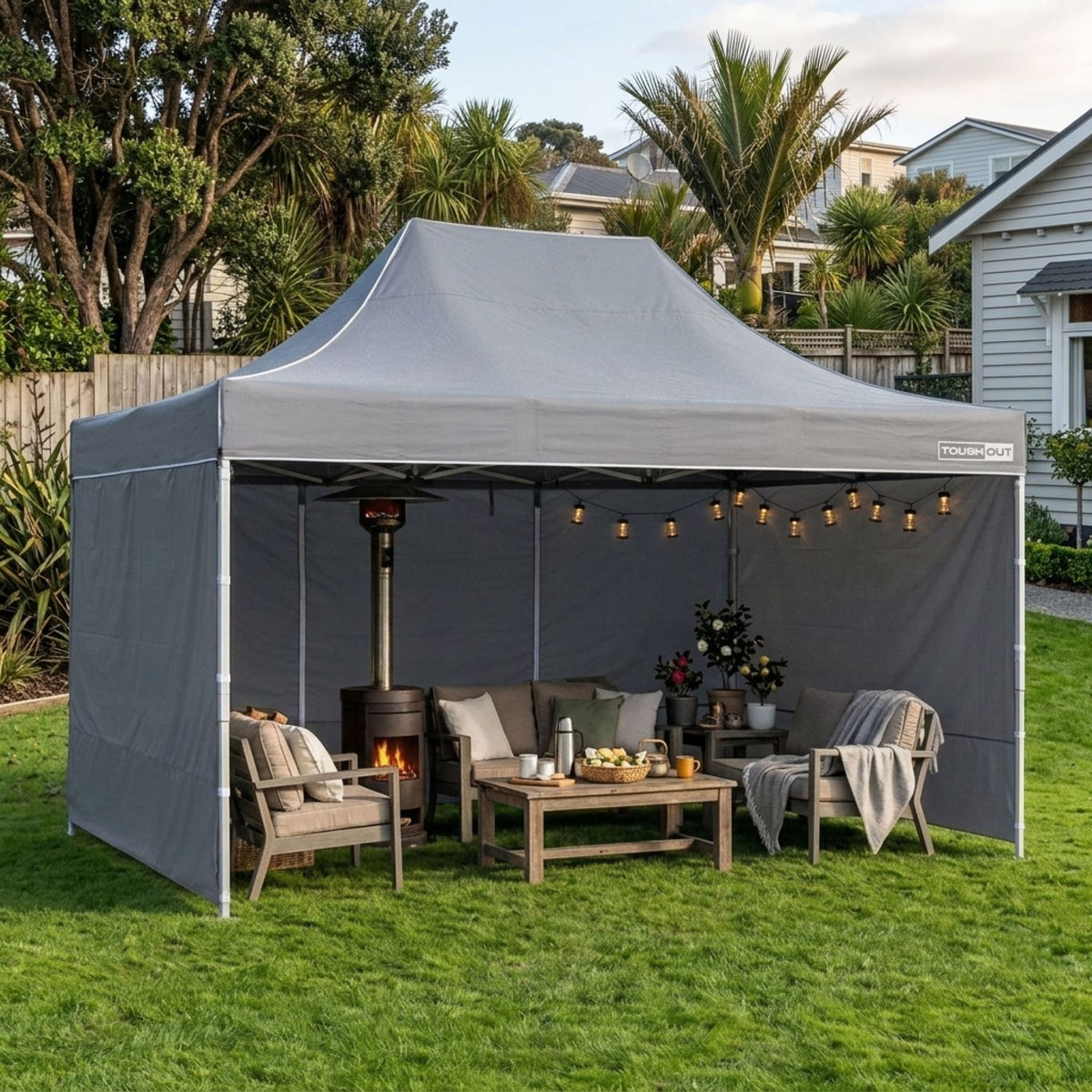 TOUGHOUT Thunderstorm Gazebo 3x4.5M - Grey