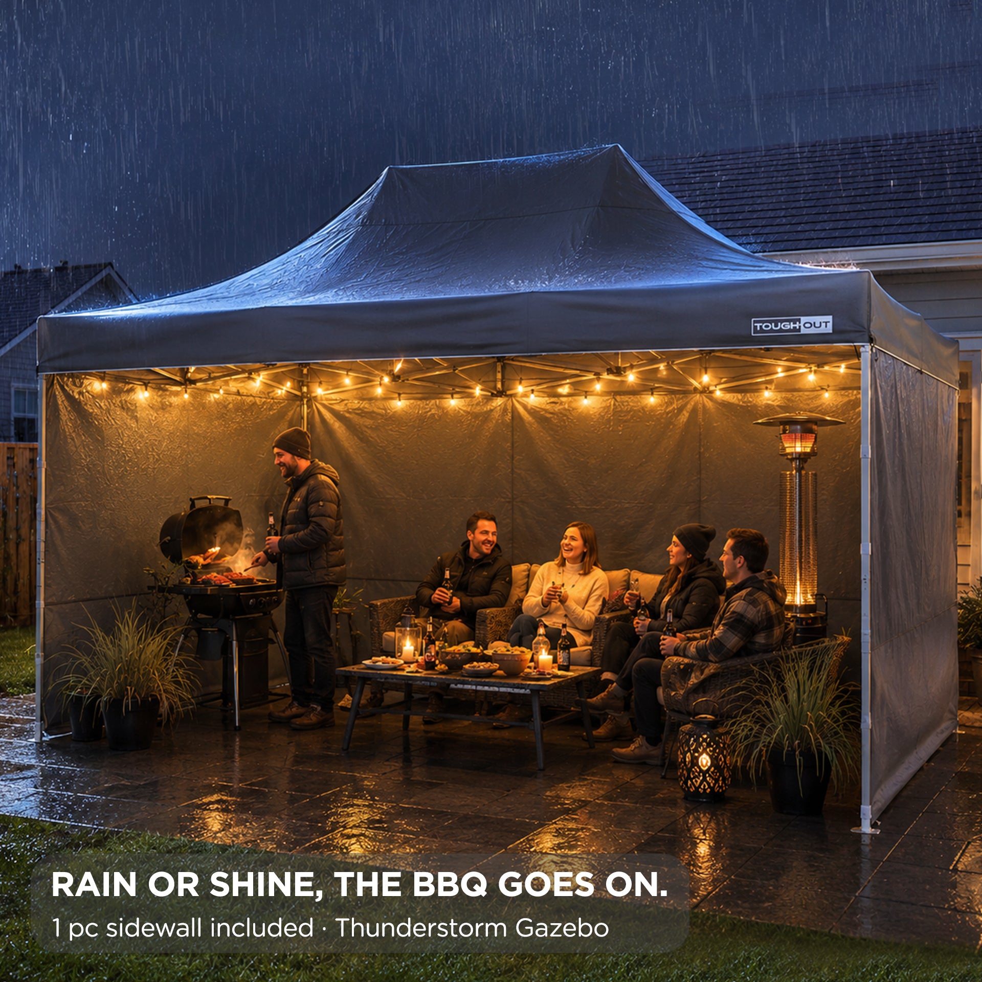TOUGHOUT Thunderstorm Gazebo 3x4.5M - Grey