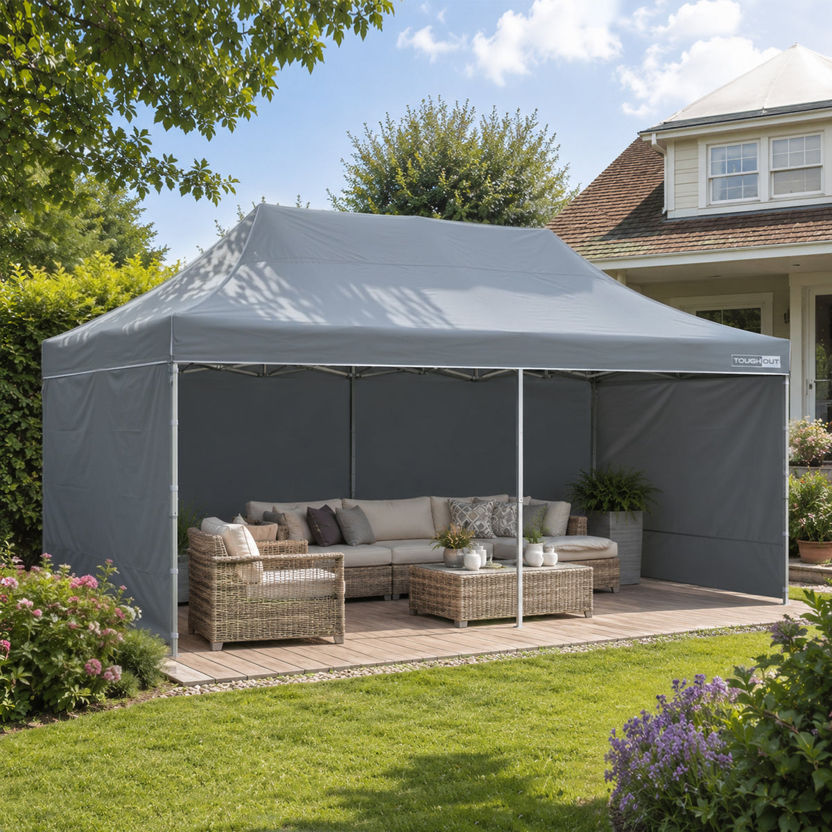 TOUGHOUT Thunderstorm Gazebo 3x6M - Grey