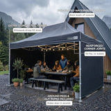 TOUGHOUT Thunderstorm Gazebo 3x4.5M - Black