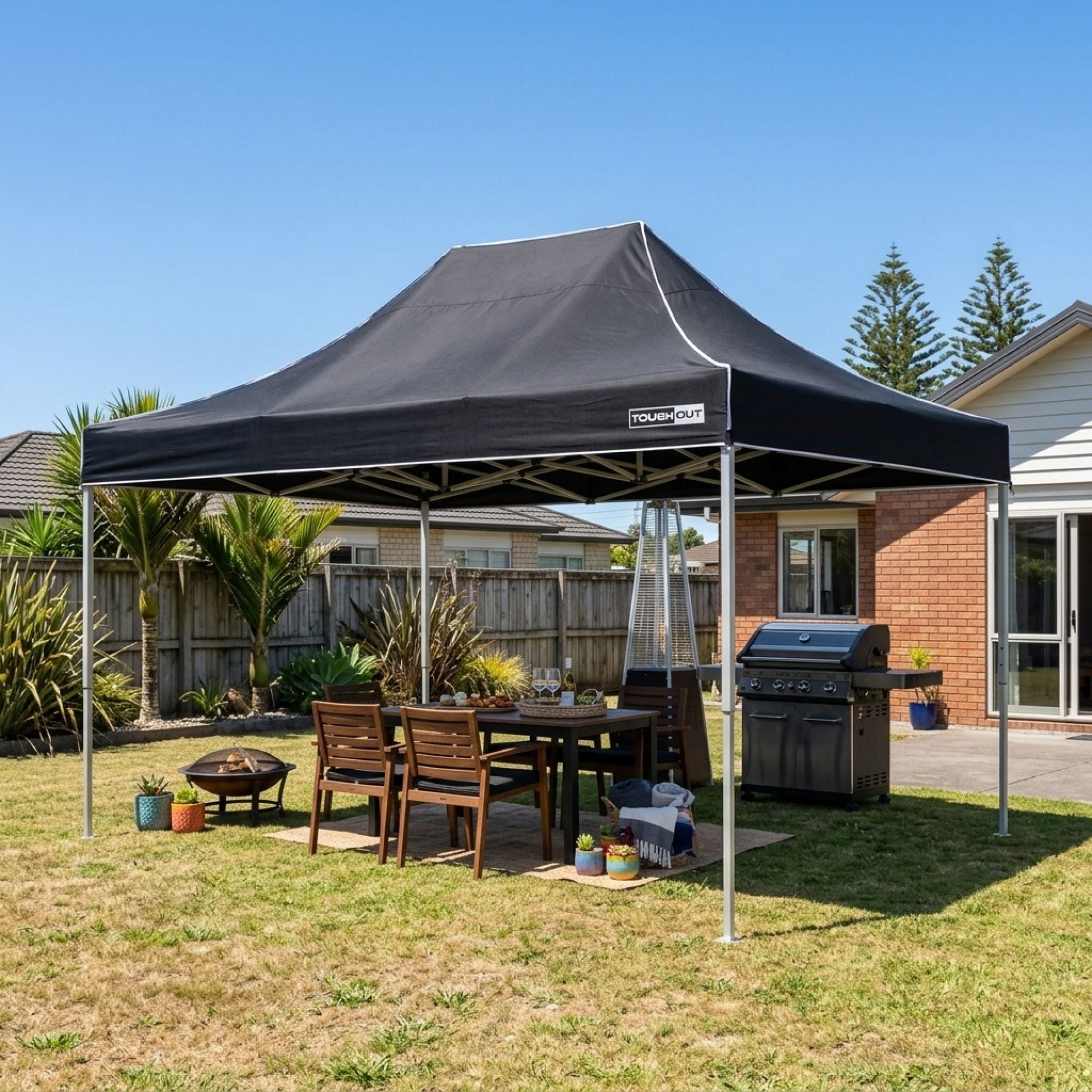 TOUGHOUT Thunderstorm Gazebo 3x4.5M - Black