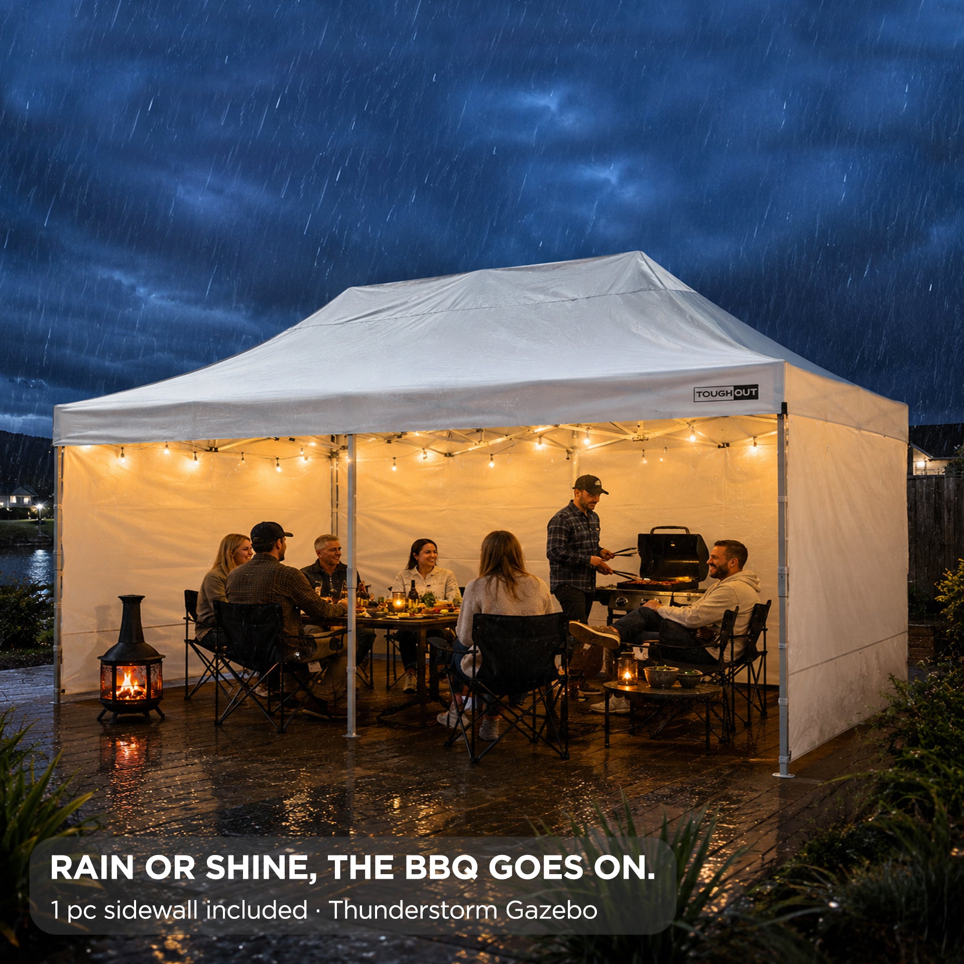 TOUGHOUT Thunderstorm Gazebo 3x6M - White