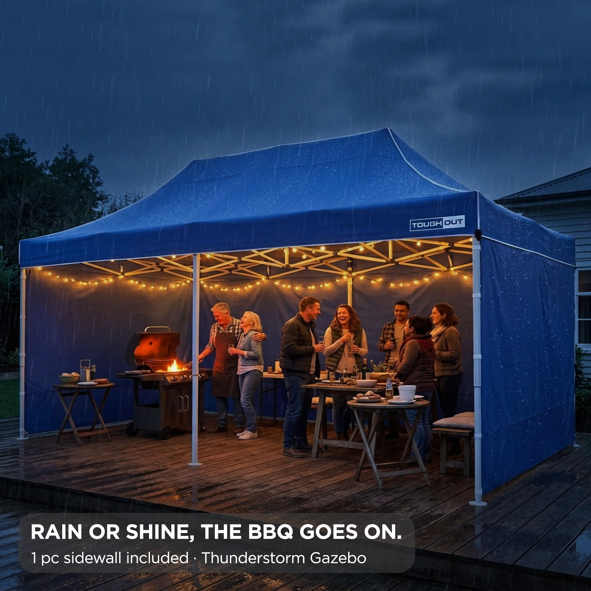 TOUGHOUT Thunderstorm Gazebo 3x6M - Blue