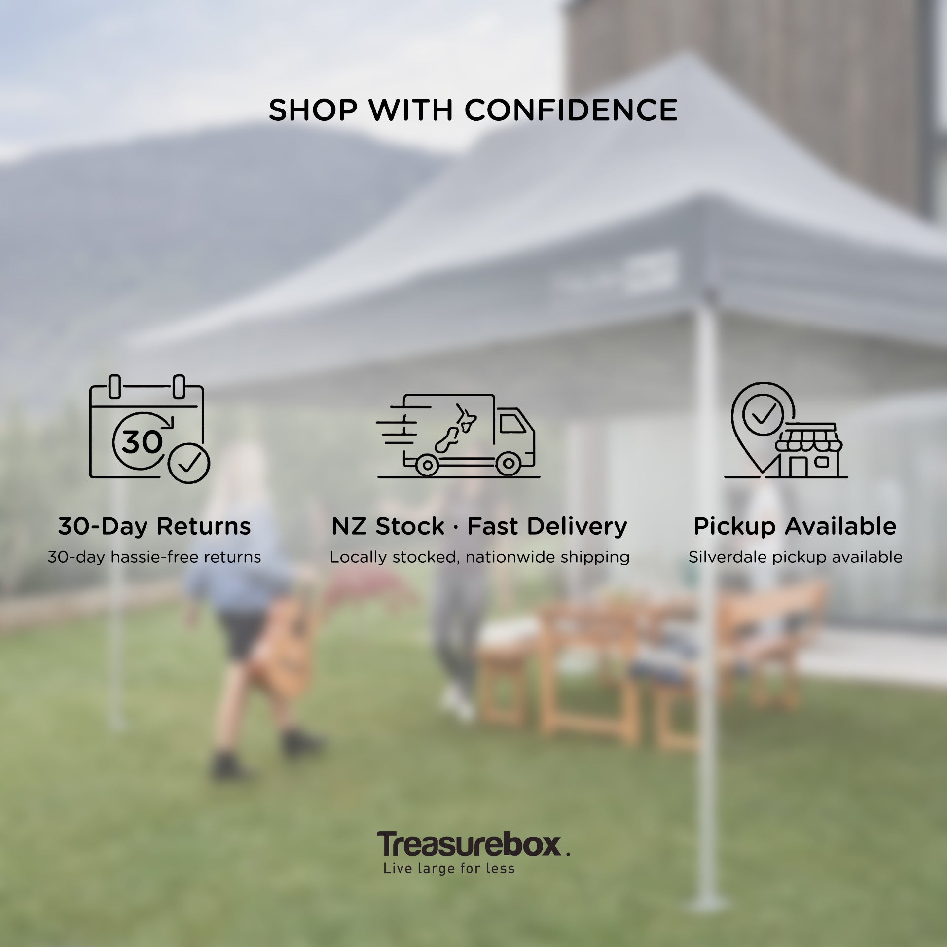 TOUGHOUT Thunderstorm Gazebo 3x6M - Blue