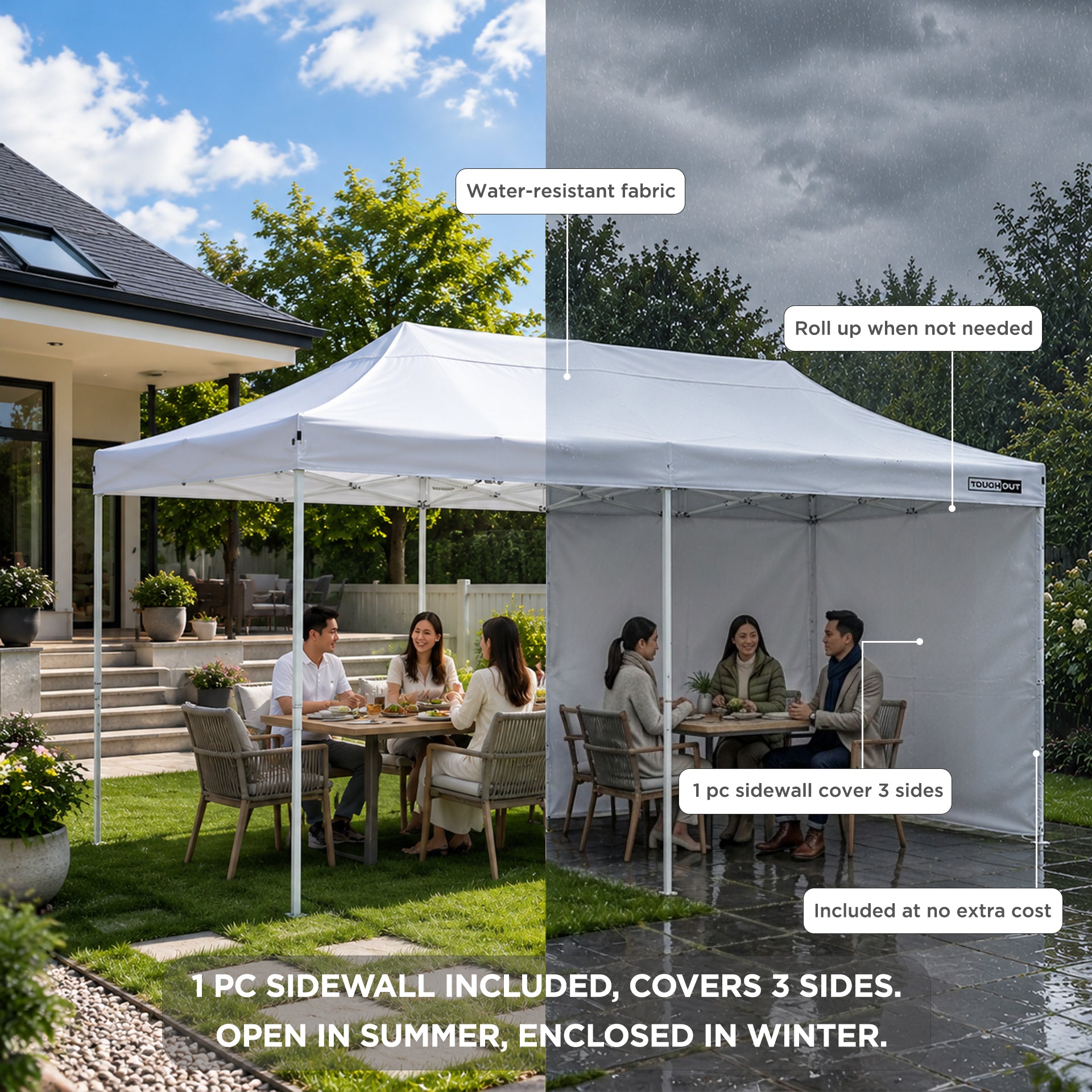 TOUGHOUT Breeze Gazebo 3x6M - White