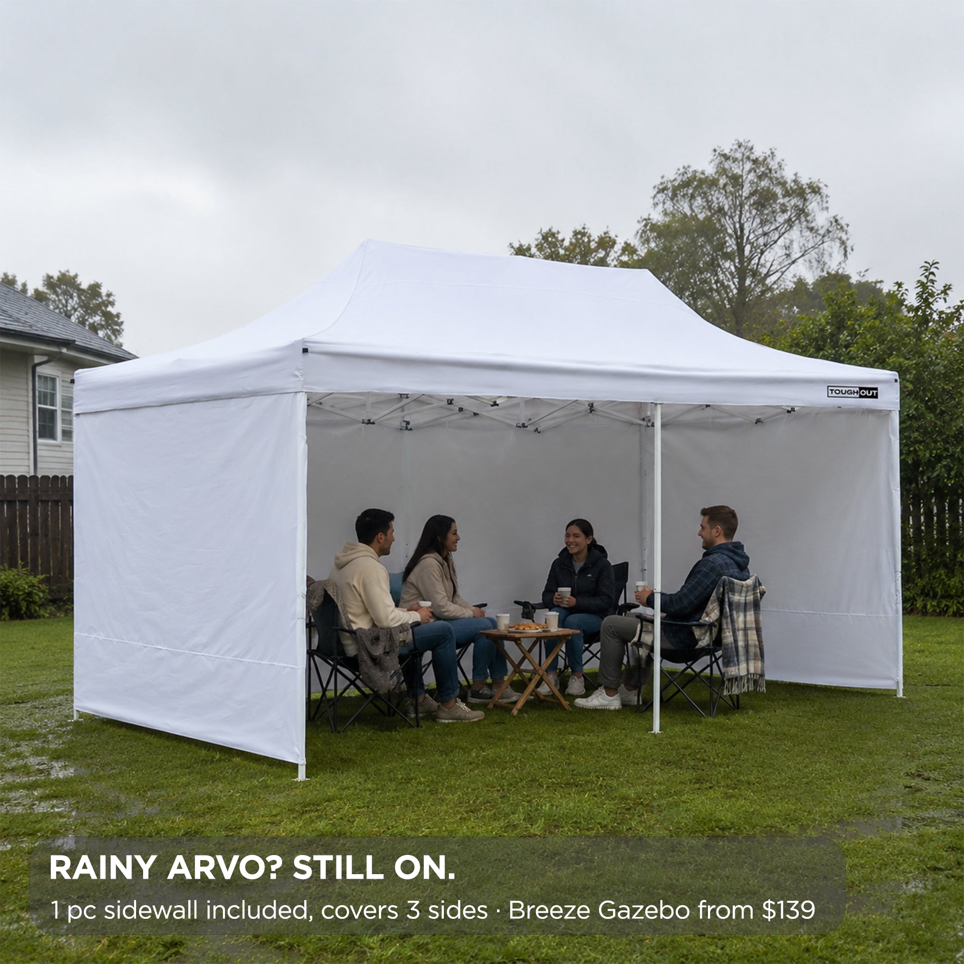 TOUGHOUT Breeze Gazebo 3x6M - White