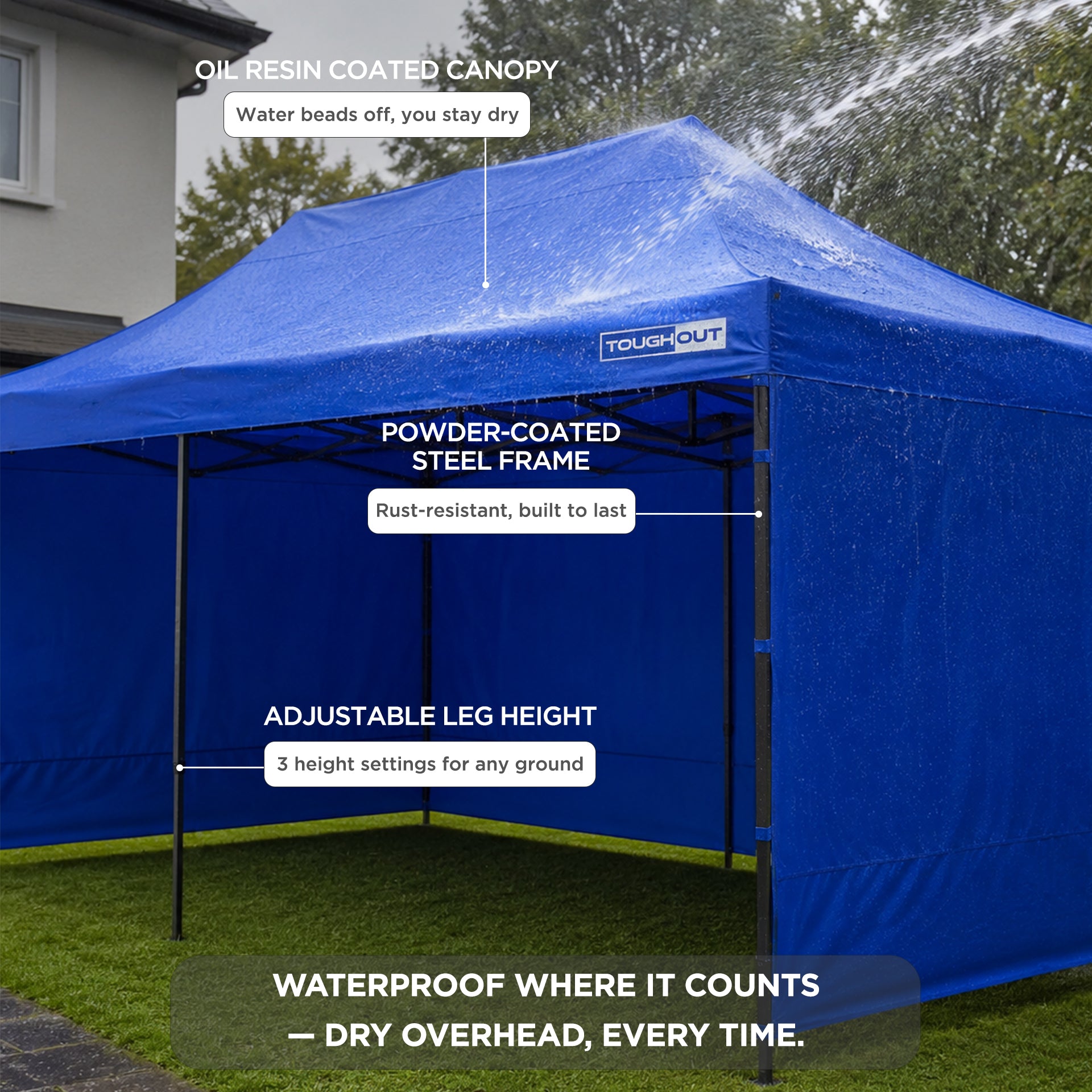 TOUGHOUT Breeze Gazebo 3x6M - Blue
