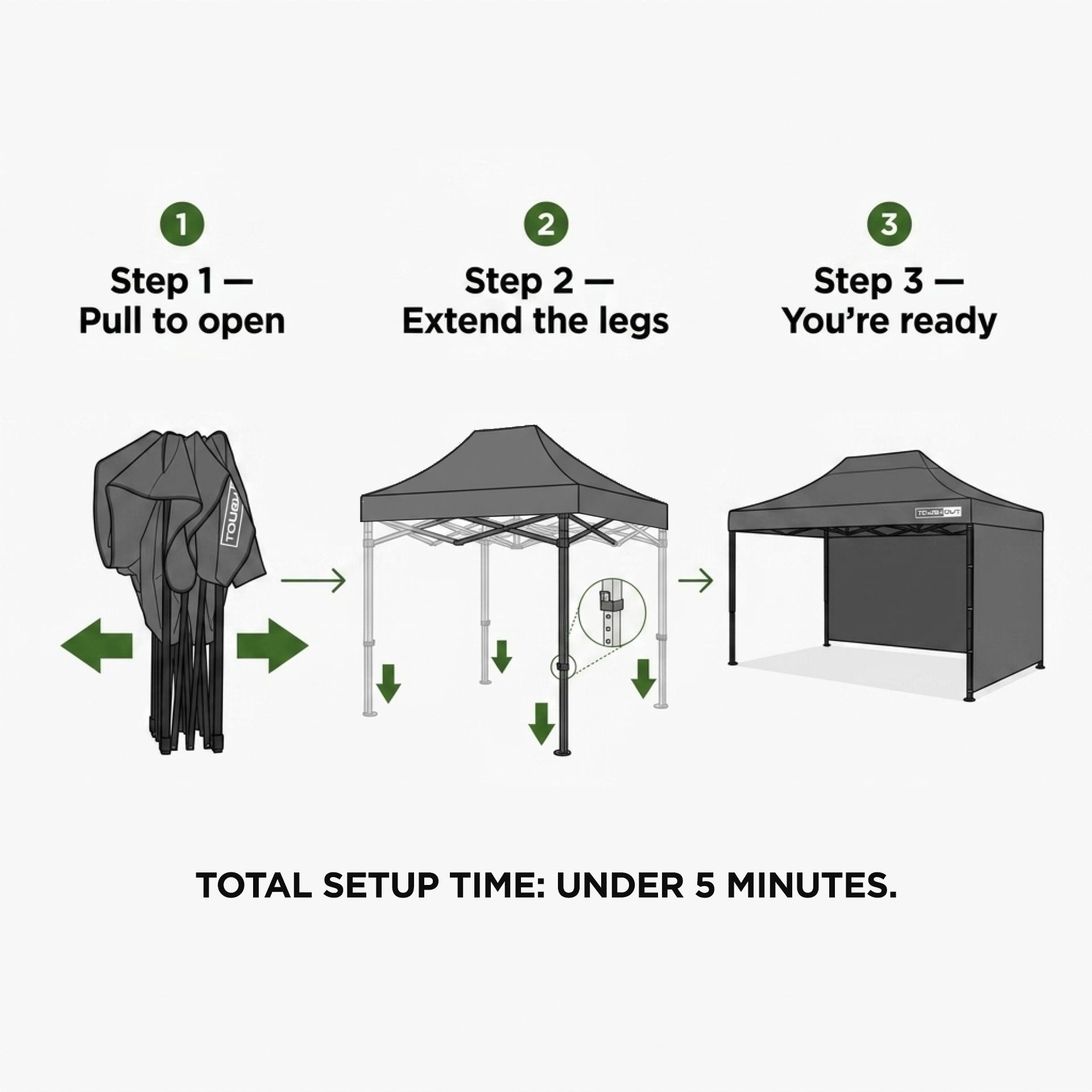 TOUGHOUT Breeze Gazebo 3x4.5M - Grey