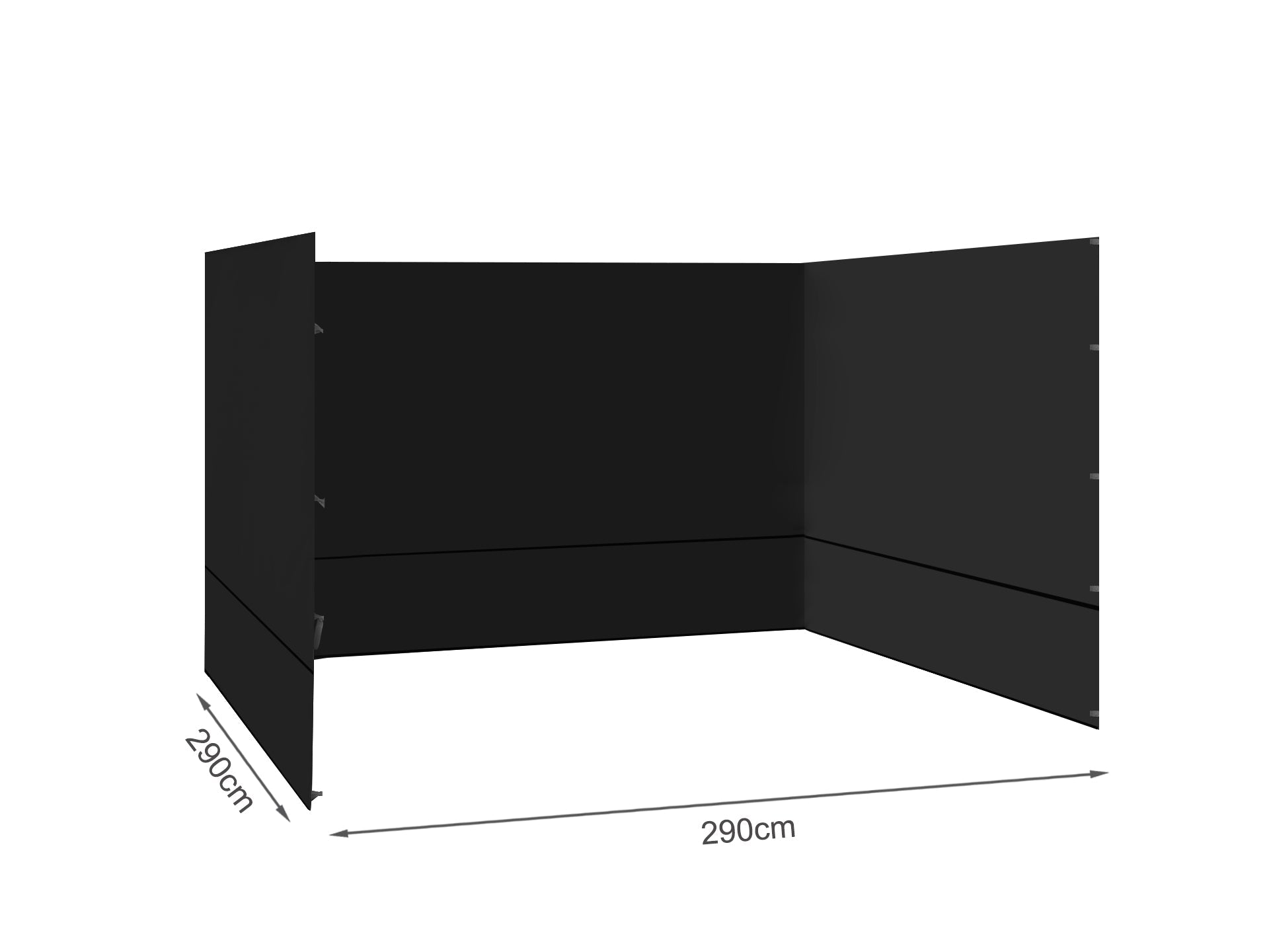 TOUGHOUT Breeze Gazebo Side Wall 3x3M - Black