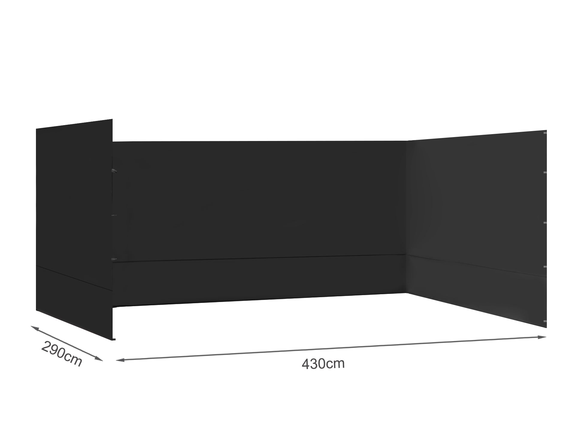 TOUGHOUT Breeze Gazebo Side Wall 3x4.5M - Black
