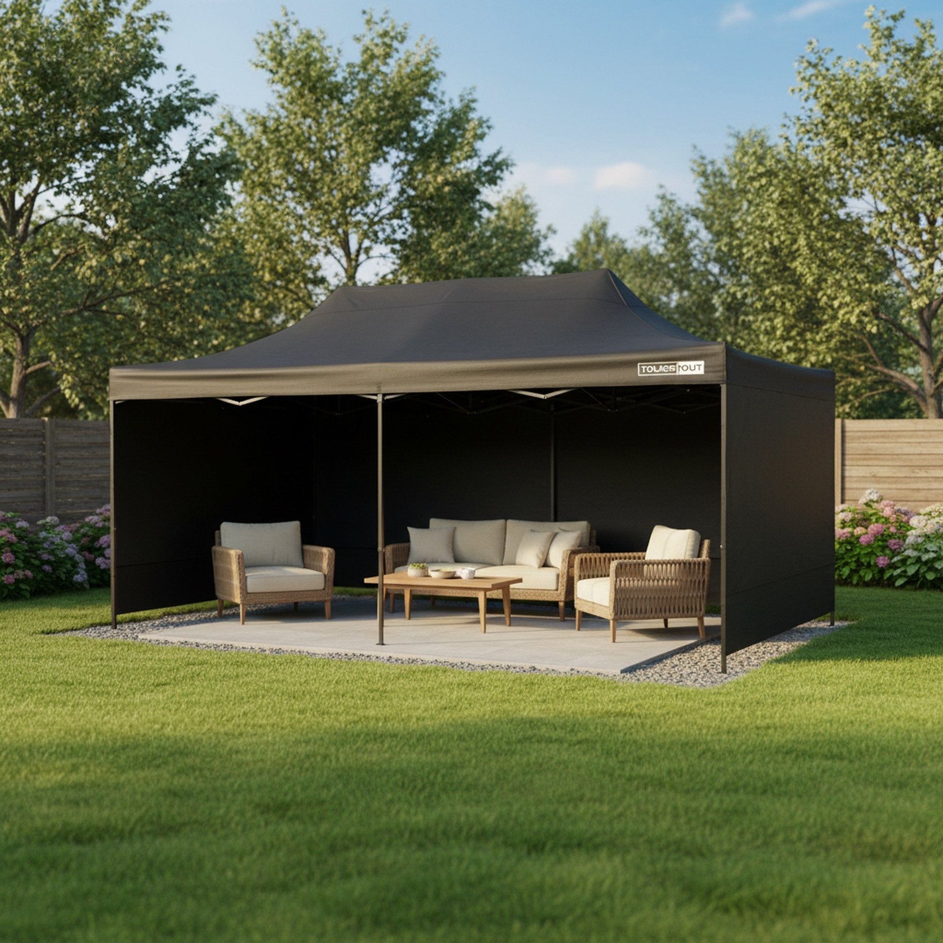 TOUGHOUT Breeze Gazebo 3x6M - Black