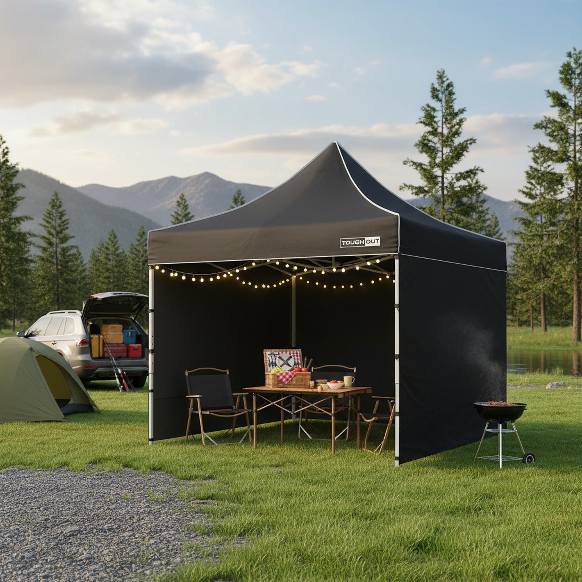 TOUGHOUT Thunderstorm Gazebo 3x3m - Black