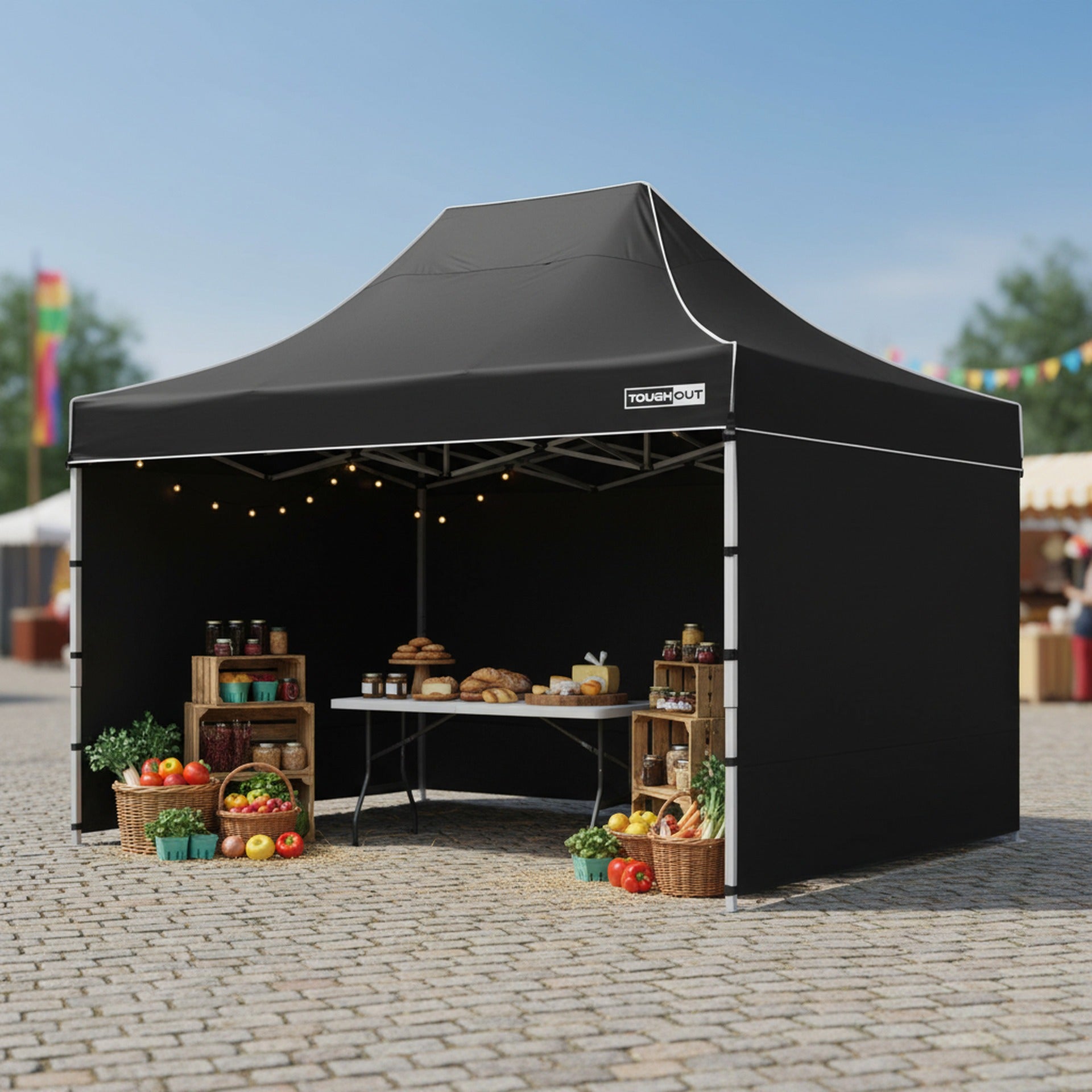 TOUGHOUT Thunderstorm Gazebo 3x4.5M - Black