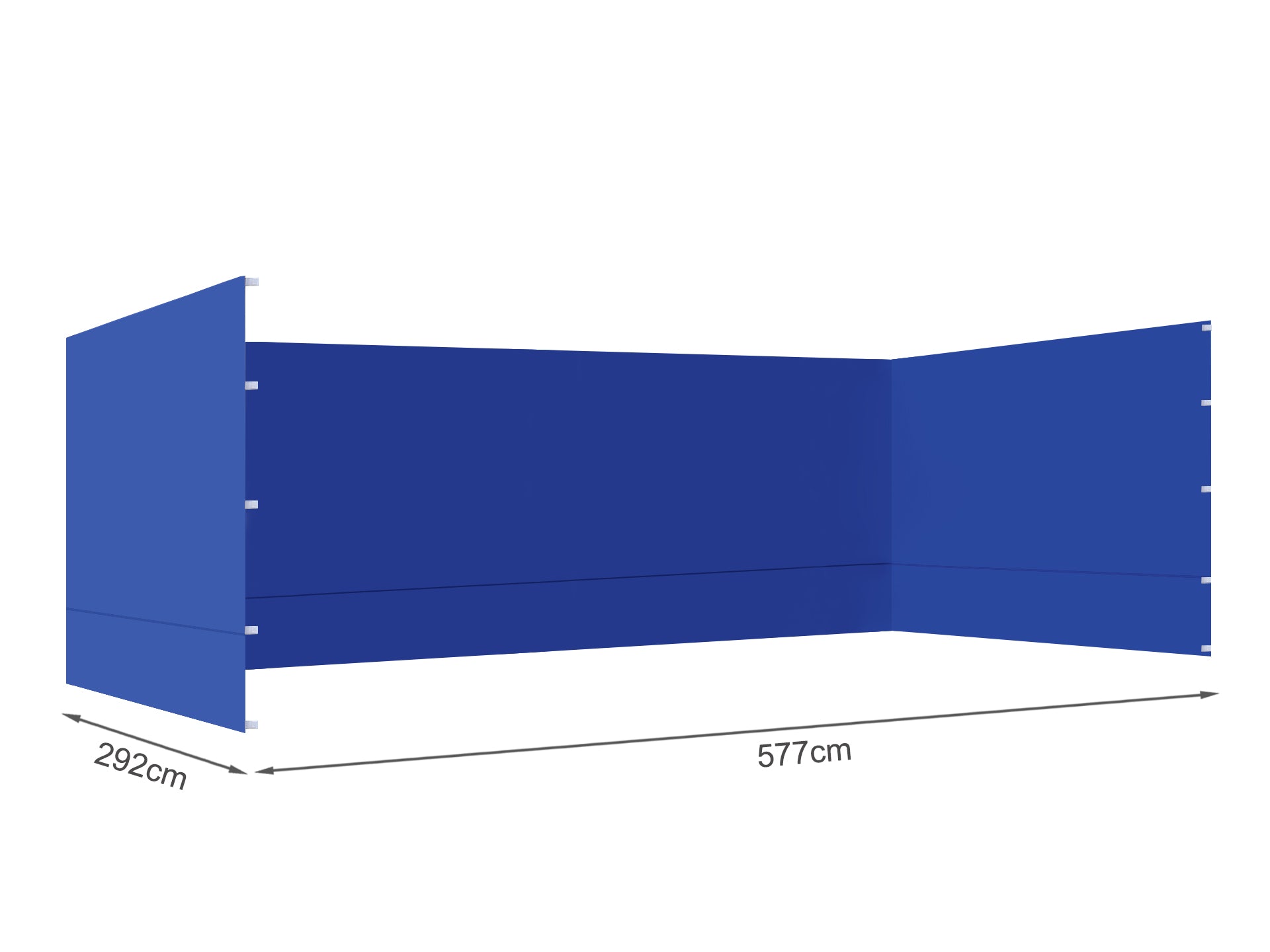 TOUGHOUT Thunderstorm Gazebo Side Wall 3x6M - Blue