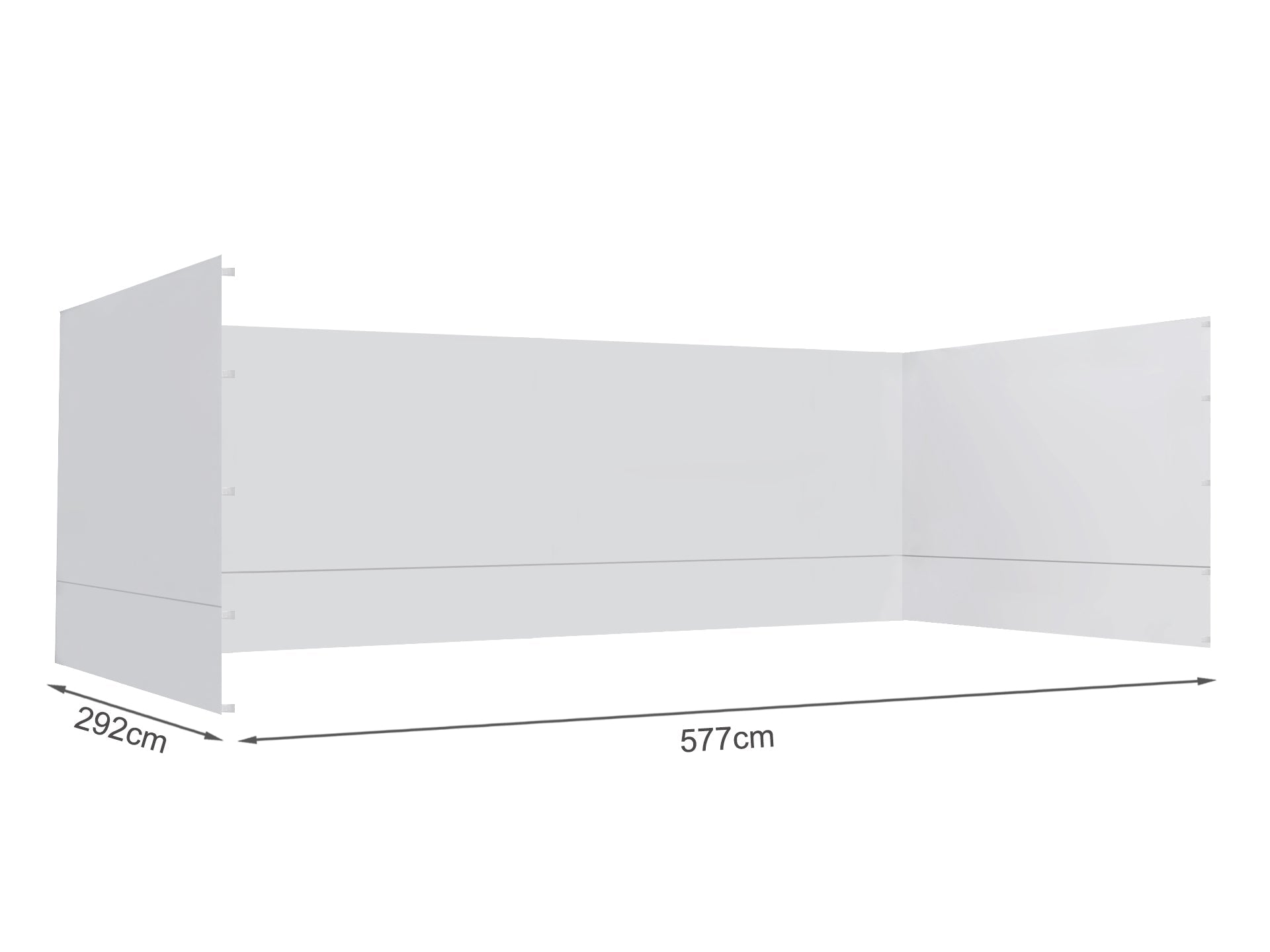TOUGHOUT Thunderstorm Gazebo Side Wall 3x6M - White