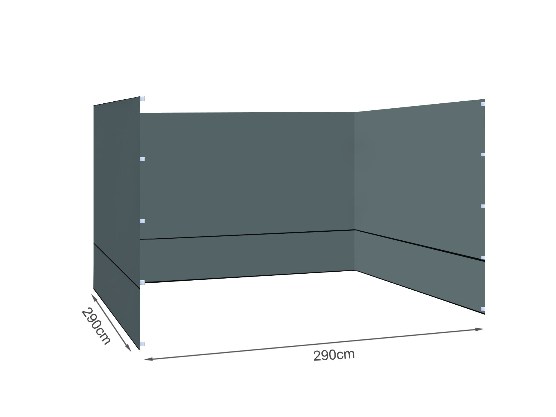 TOUGHOUT Breeze Gazebo Side Wall 3x3M - Grey