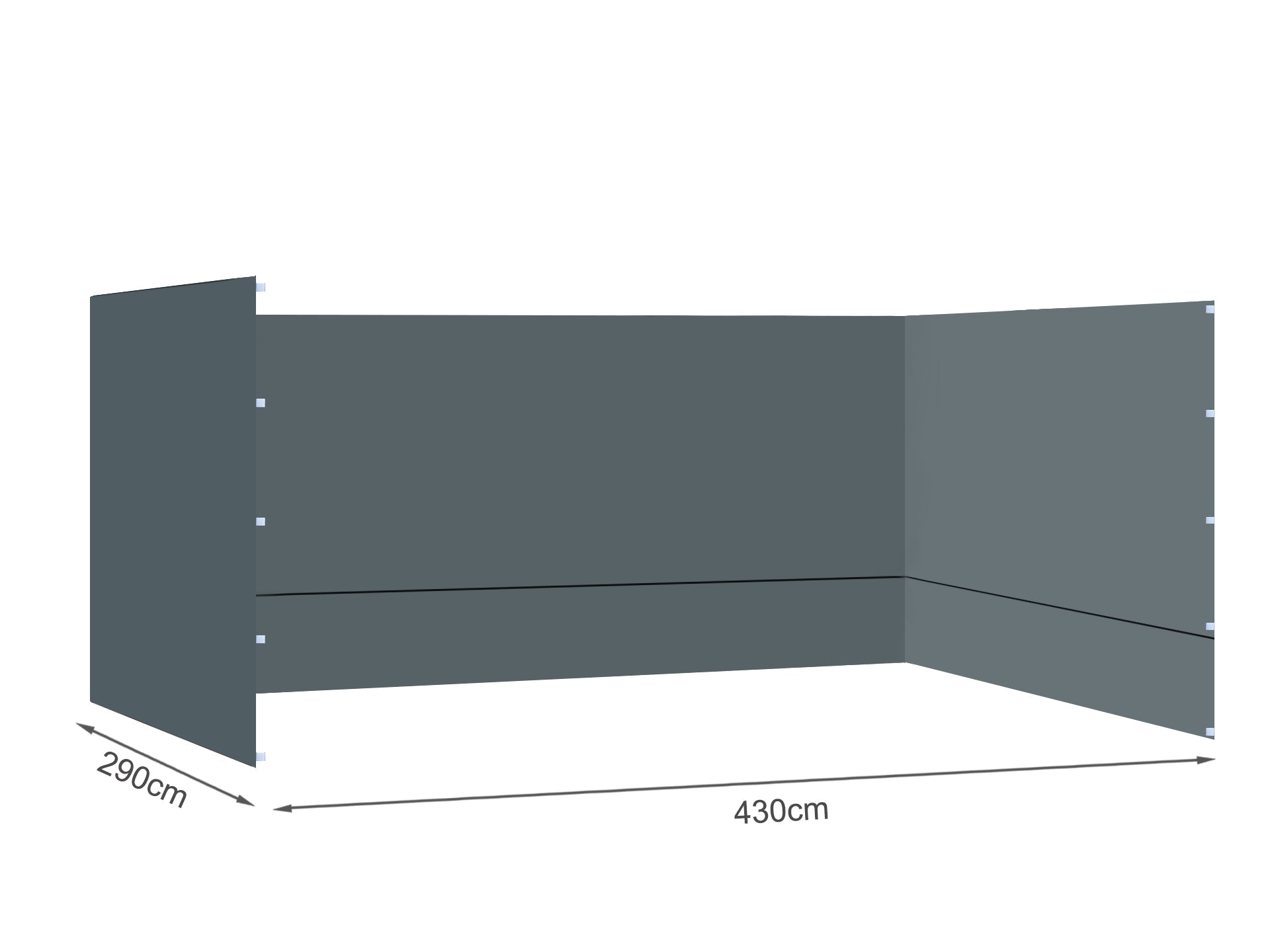 TOUGHOUT Breeze Gazebo Side Wall 3x4.5M - Grey