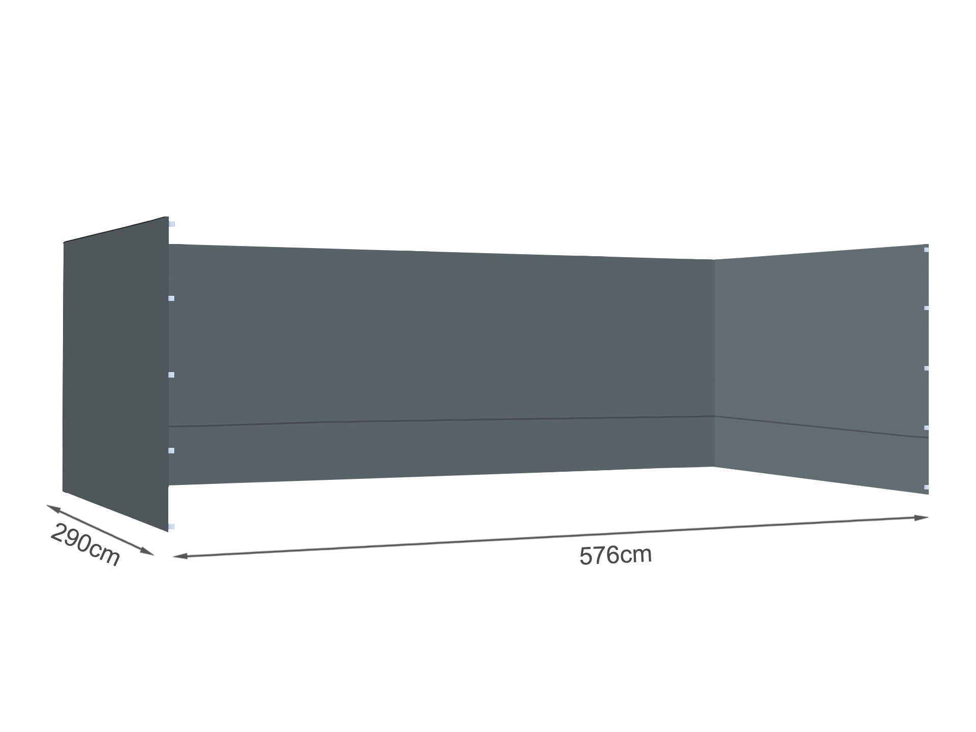 TOUGHOUT Breeze Gazebo Side Wall 3x6M - Grey