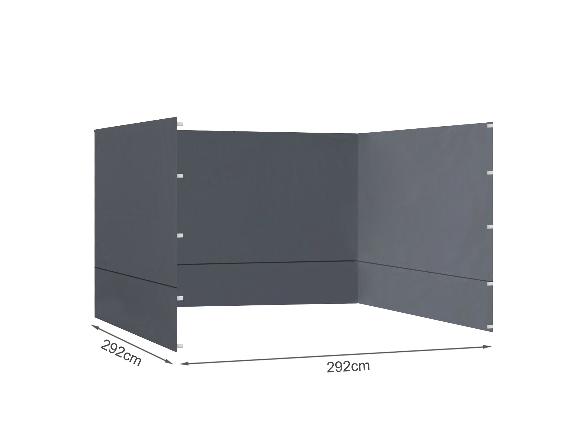 TOUGHOUT Thunderstorm Gazebo Side Wall 3x3M - Grey